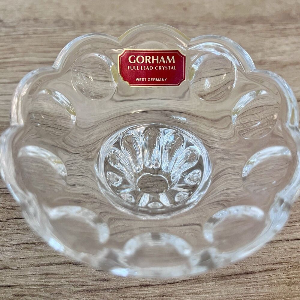 Gorham Crystal Vintage Candlestick Holder Set Of 2, 2" Tall, Made West Germany - Picture 6 of 6